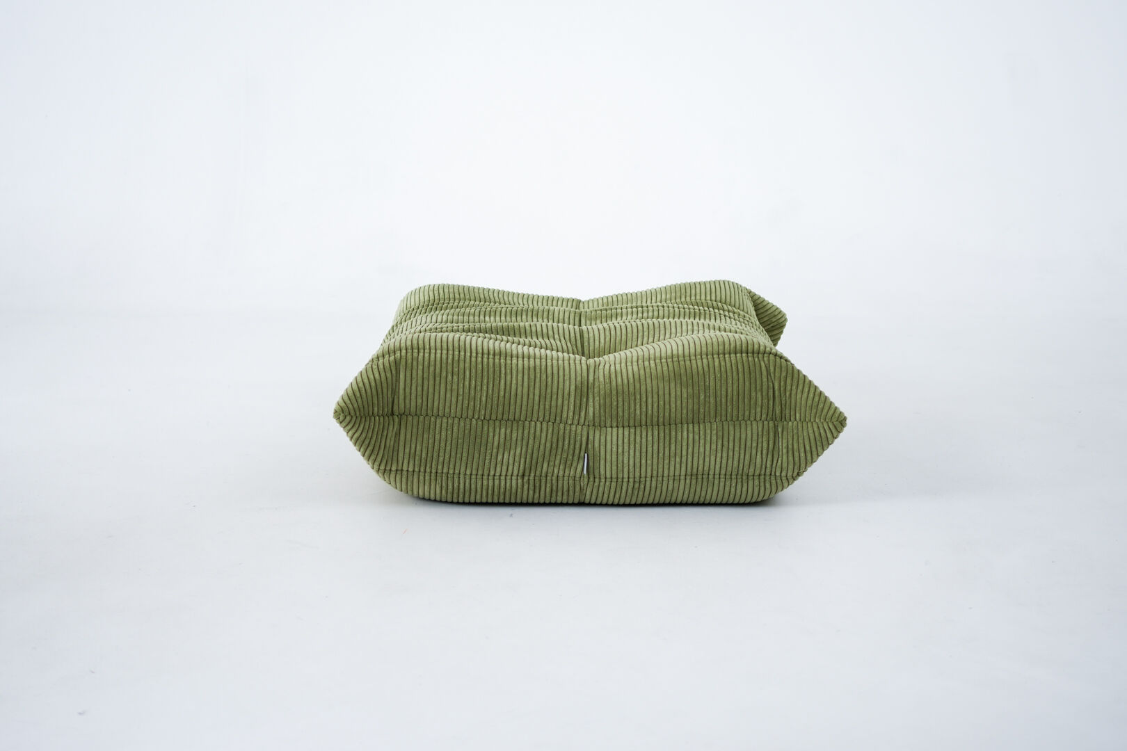 Togo Armchair and Pouf in Fresh green Corduroy