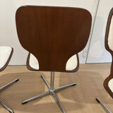 Lot of 4 vintage swivel chairs in the style of Arne Jacobsen, Scandinavian.