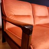 Danish velvet sofa late 1960s