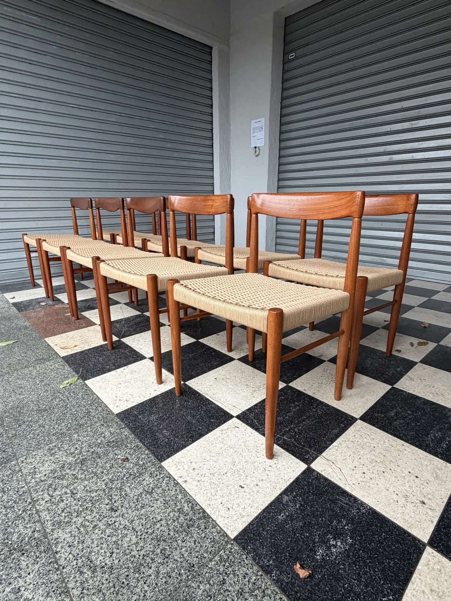 Set of 10 chairs by Henry Walter Klein
