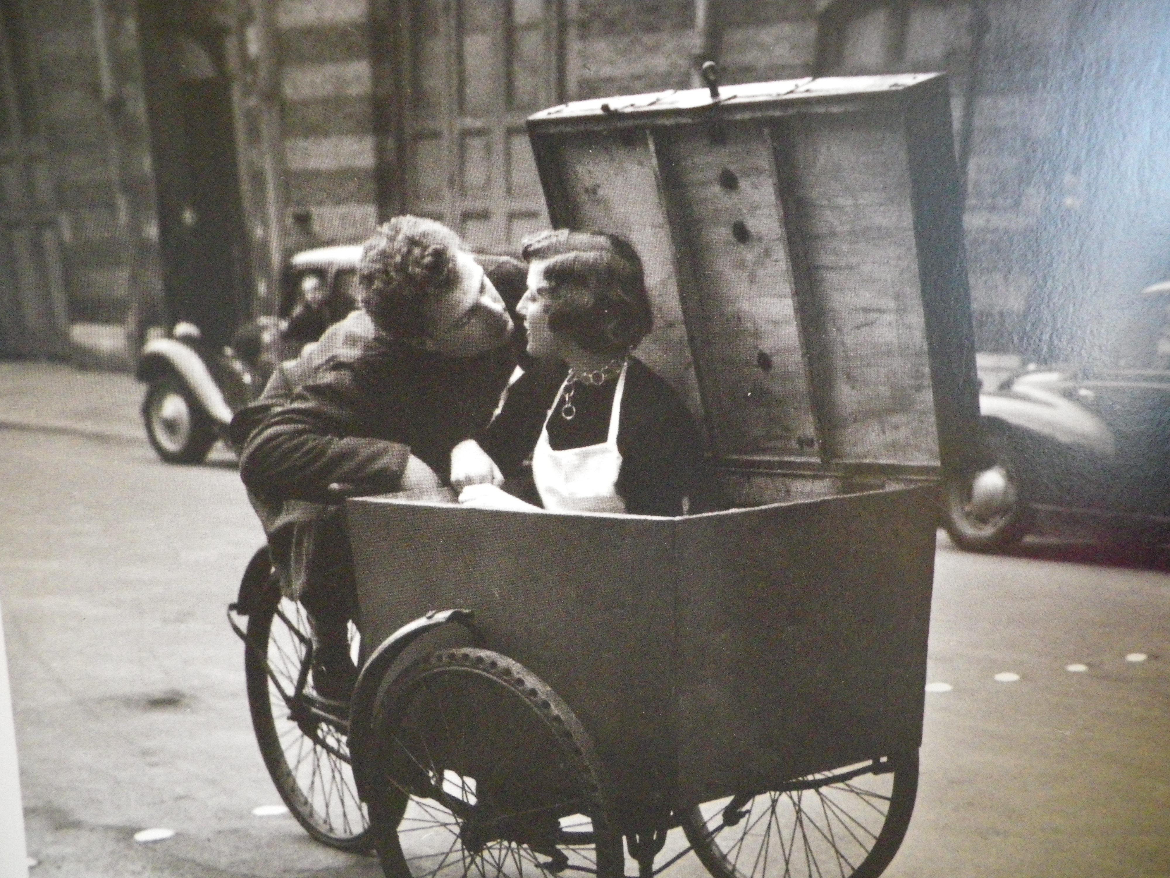 Robert Doisneau's black and white poster "Kiss Blottot" from 1950