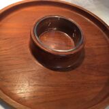 Jens Quistgaard round serving tray for Dansk IHQ teak Scandinavian design
