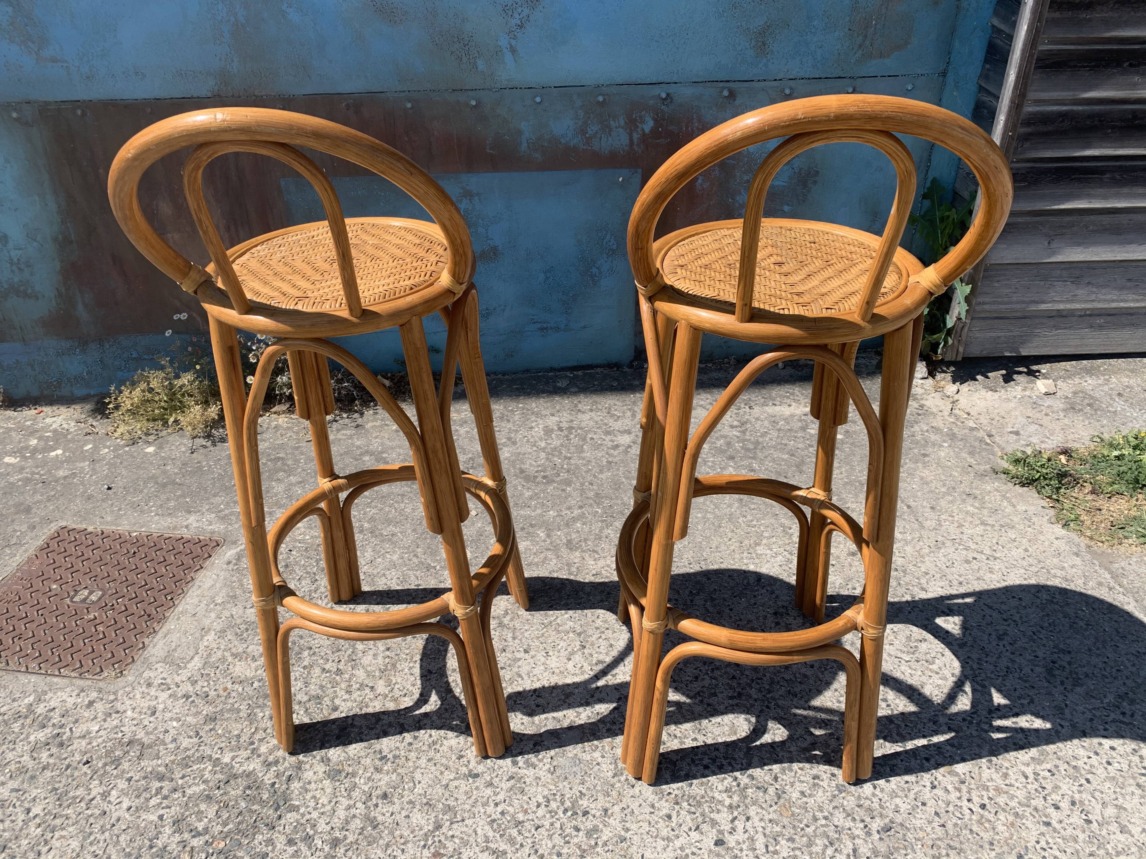 Rattan bar stools