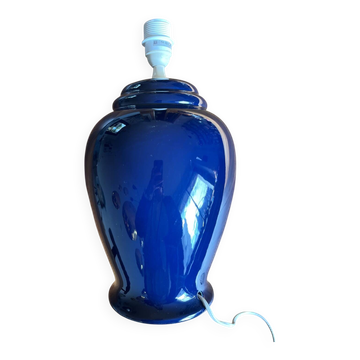 Pied de lampe céramique bleu