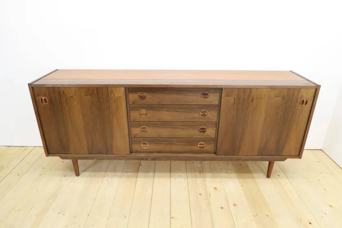 Buffet en teck avec tiroirs centraux, années 1960