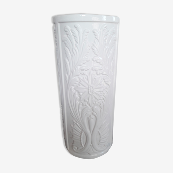 Umbrella door door ceramic canes enamelled white vintage floral motifs