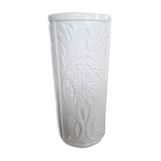 Umbrella door door ceramic canes enamelled white vintage floral motifs