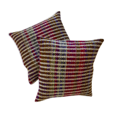 Pair of wool woven cushions