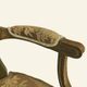 Pair of Louis XVI style armchairs, oval backrest and caning.
