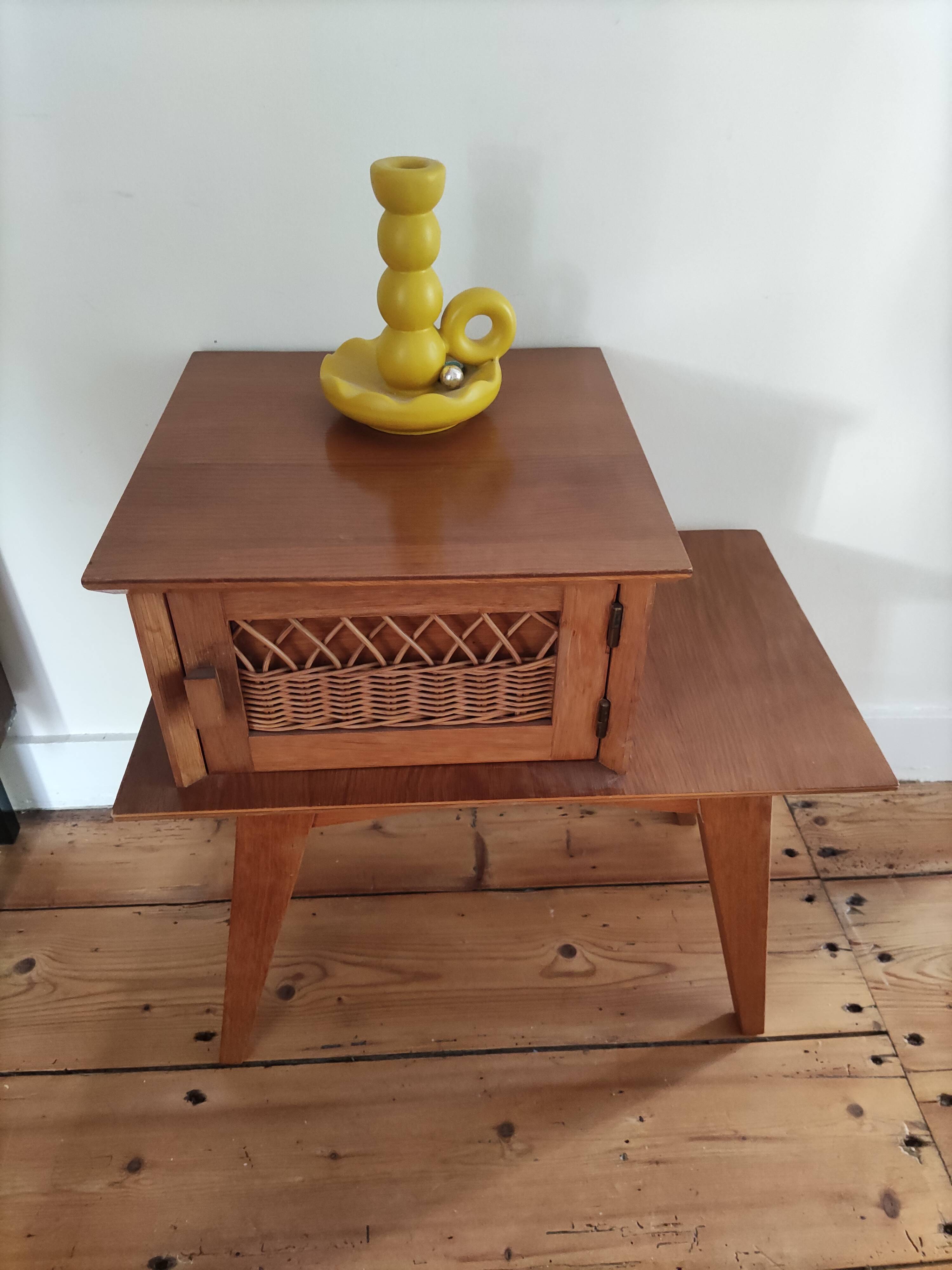 Rattan bedside table