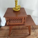 Rattan bedside table