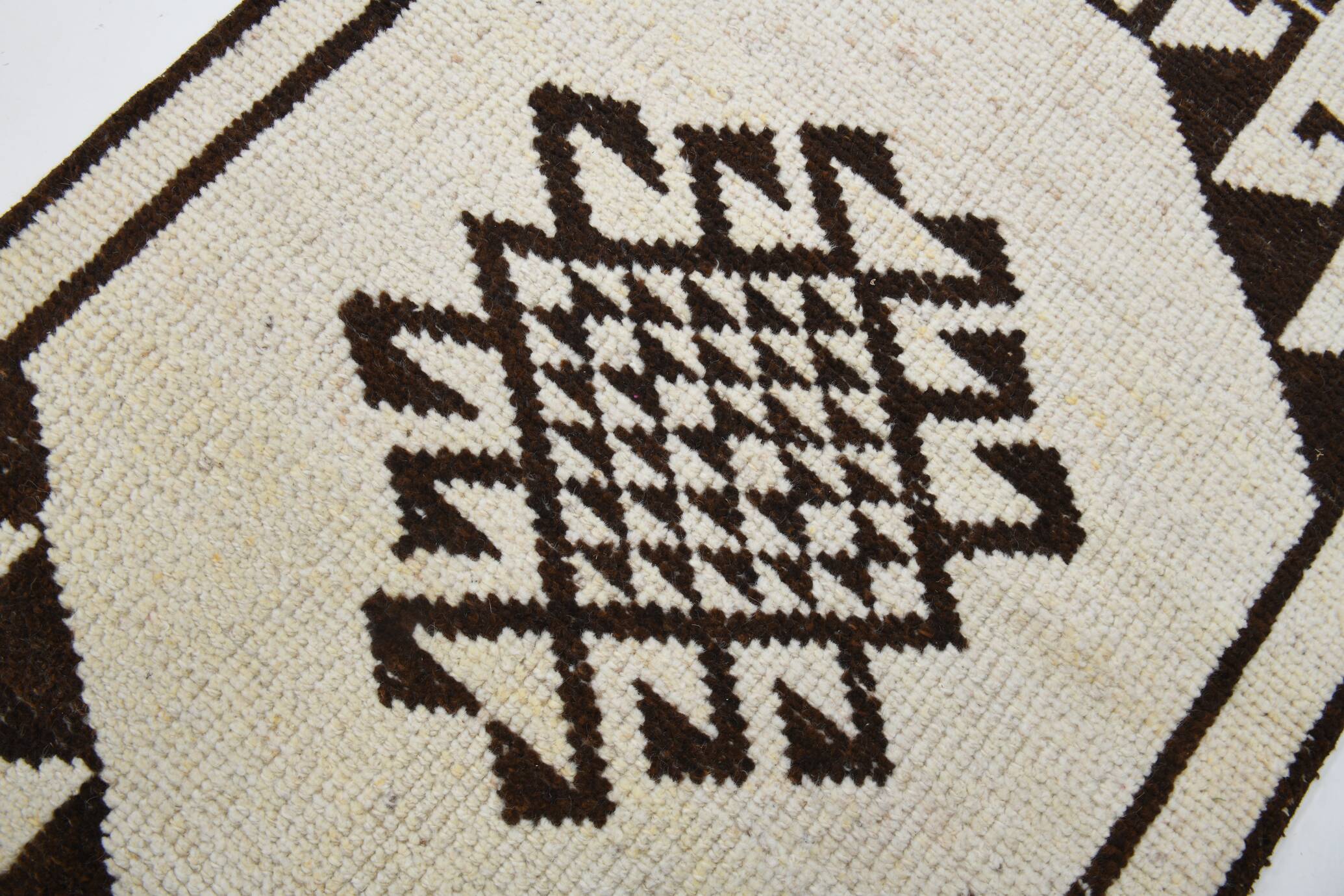 3x12 Rug For Hallway Brown Beige Turkish Runner Rug, 92x364Cm SK 18273