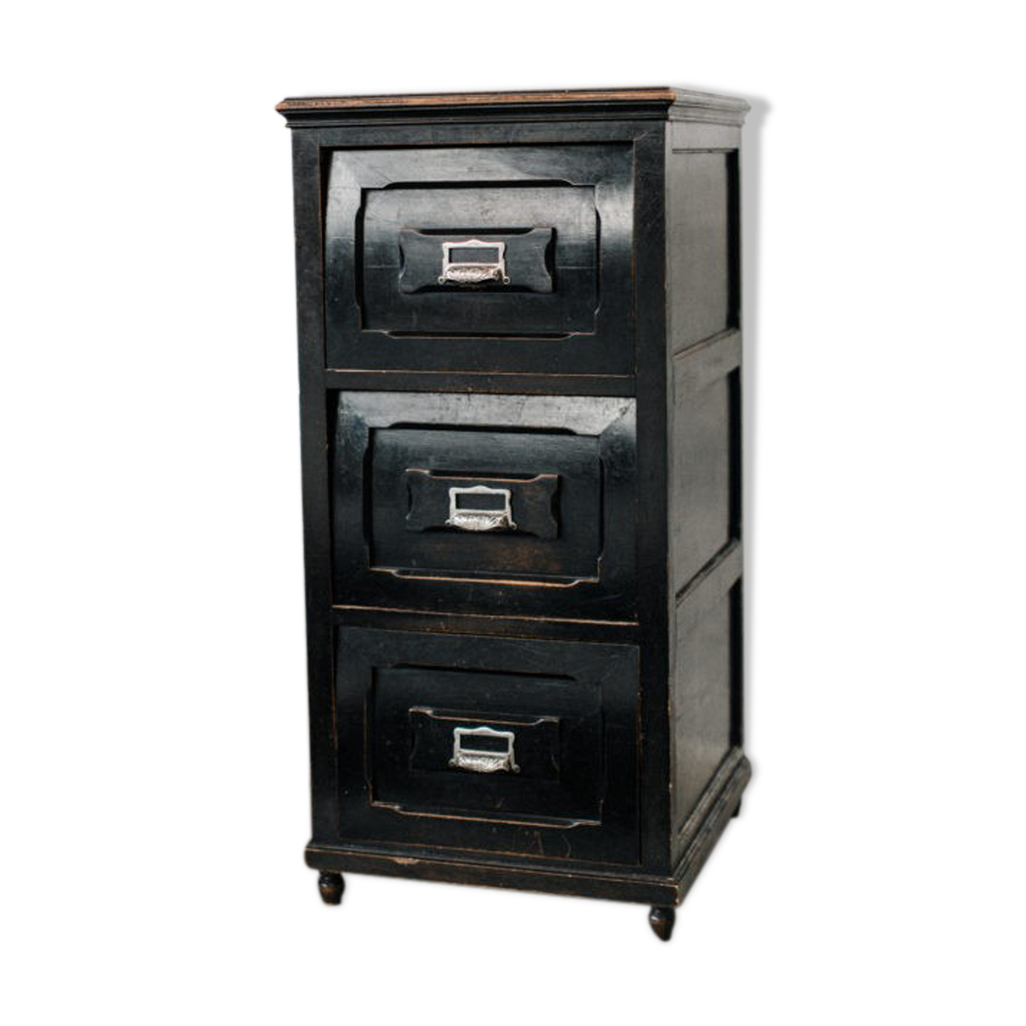 Column 3 drawers in patinated wood