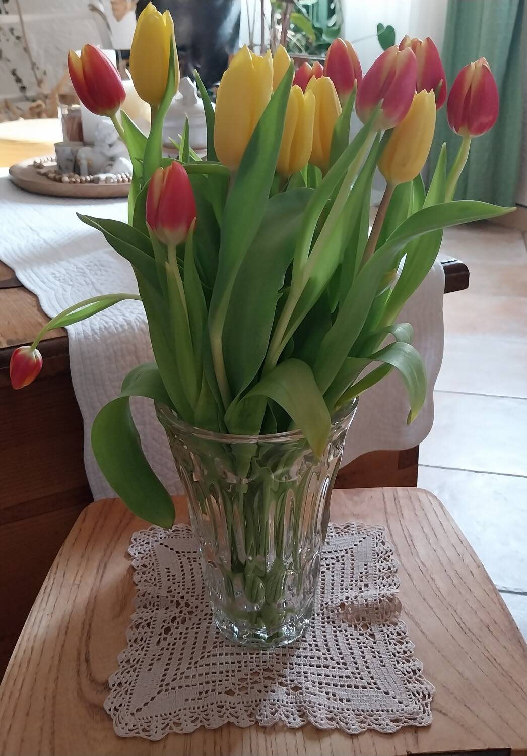 Antique pressed molded glass vase