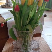 Antique pressed molded glass vase
