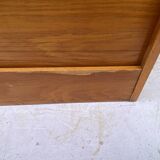 Double column curtained filing cabinet in oak, 1960