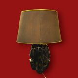 Vintage sphinx lamp in glazed ceramic – Hollywood Regency style