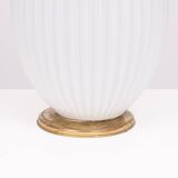 Philips Milk Glass ribbed table lamp design Louis Kalff 1950s