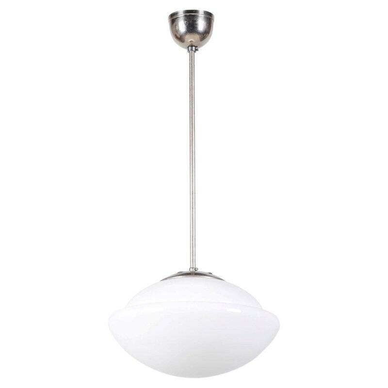 Art Deco Pendant Light in Chrome by Napako, Czech, 1930s
