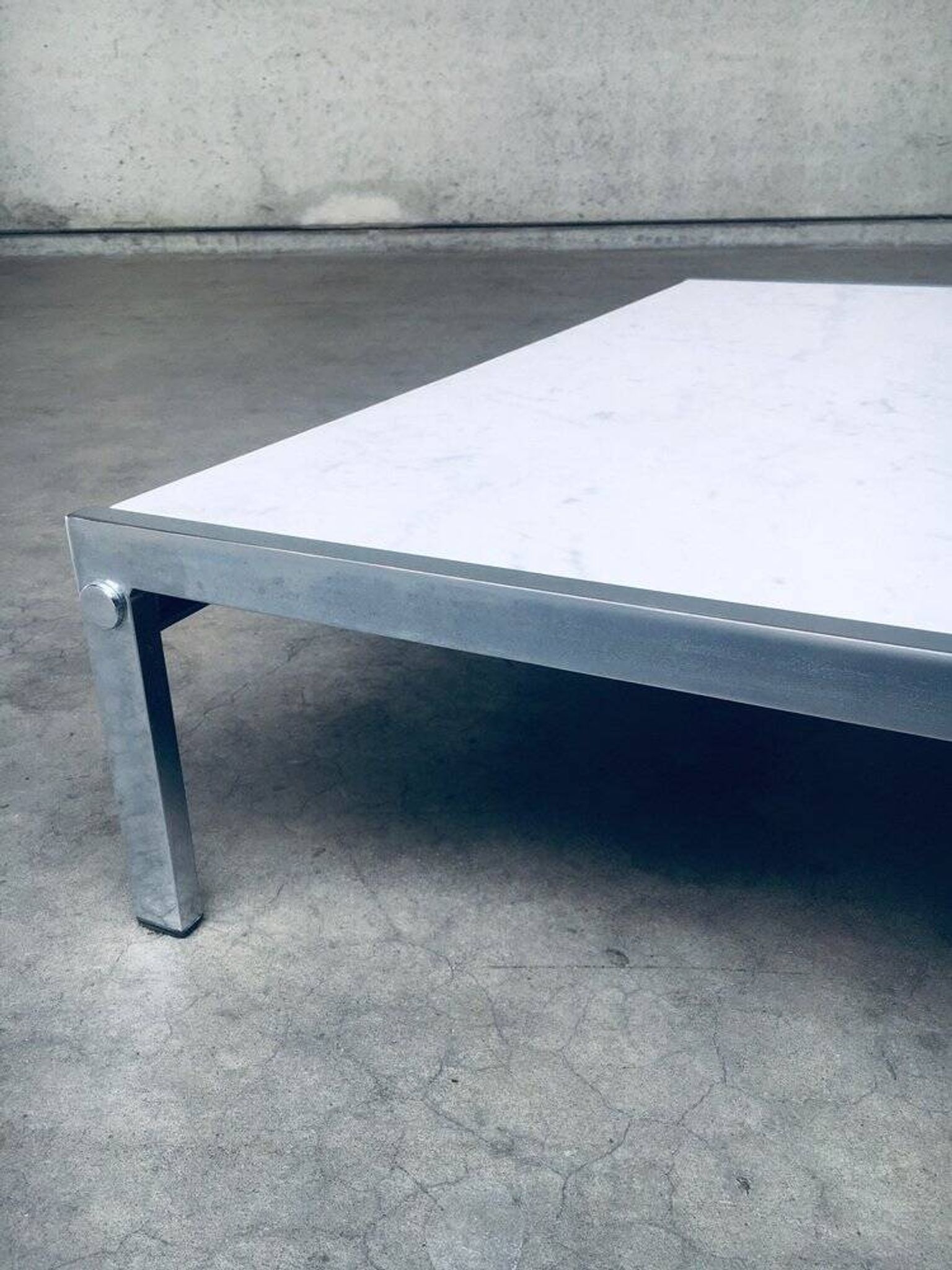 Postmodern Italian Carrara Marble Low Coffee Table, 1970s