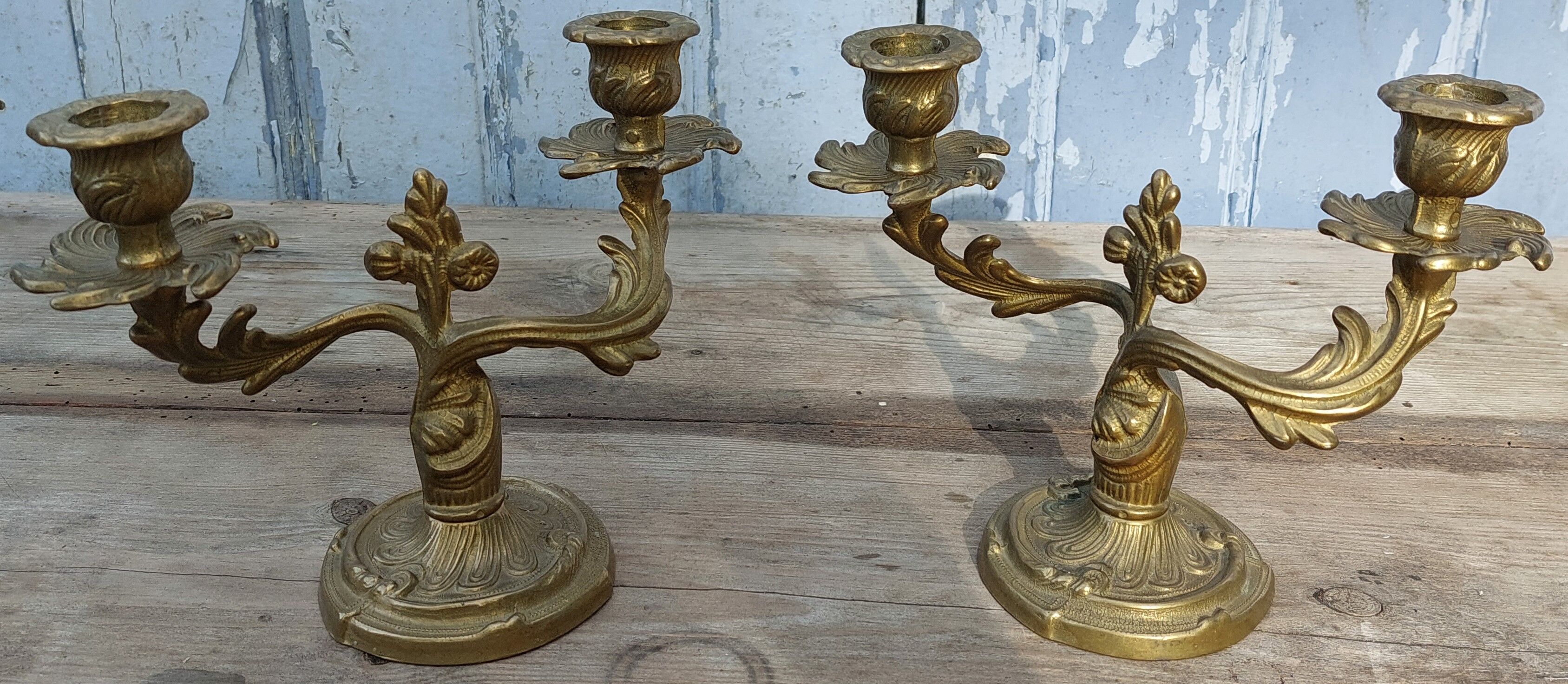 Brass candle holders