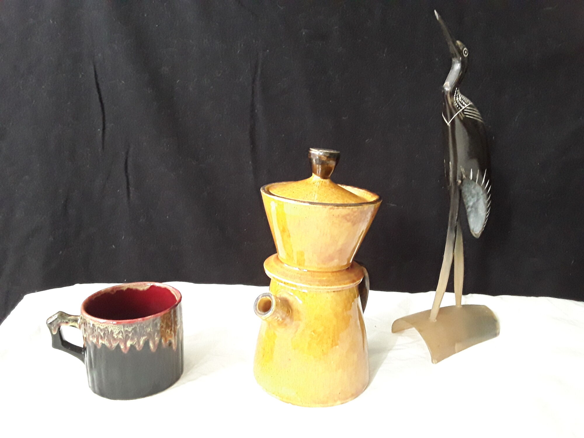 Coffee maker 1950 Mourre and Milon pottery of Provence Dieulefit