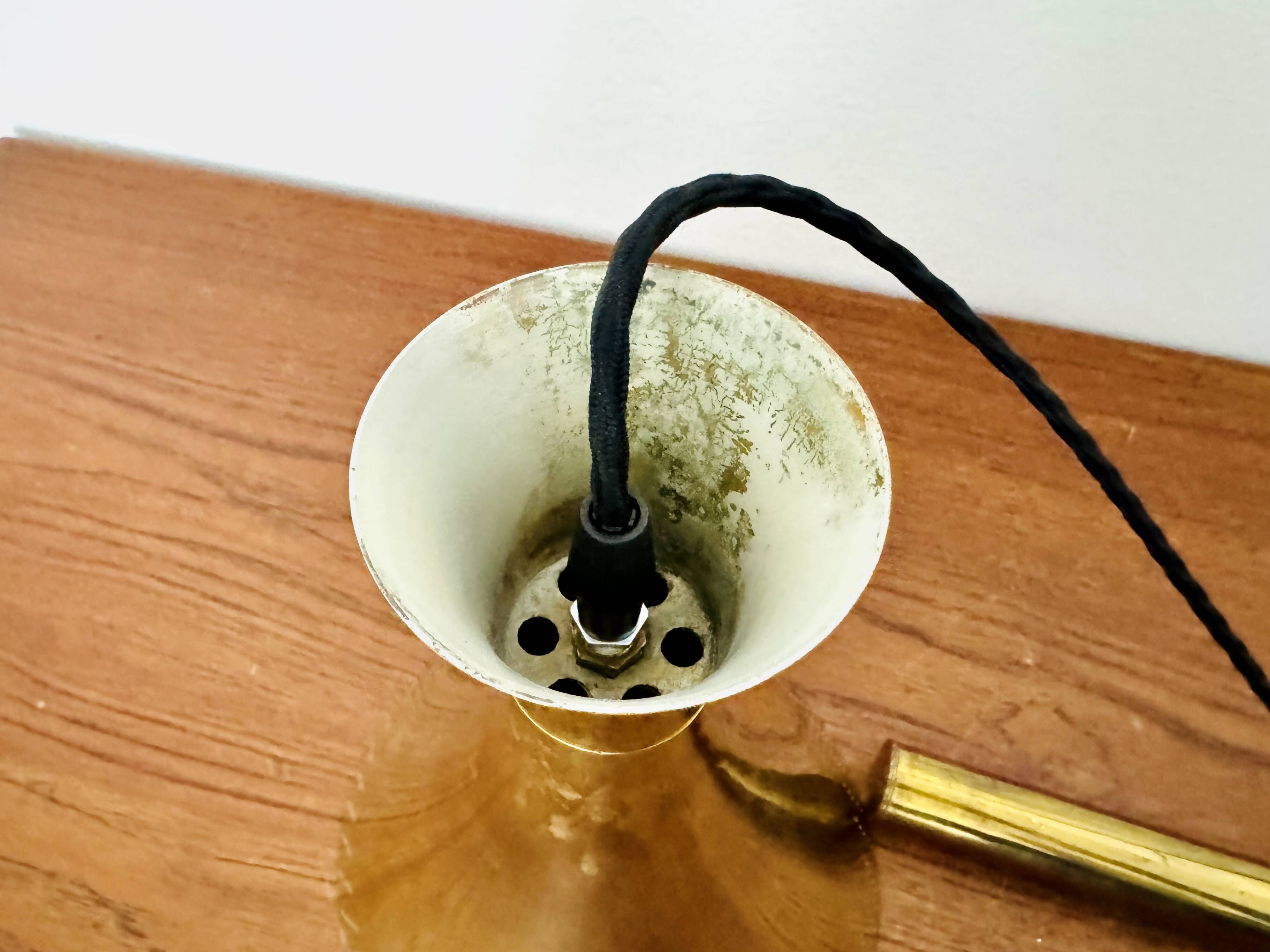 Adjustable Brass Pendant Lamp with Counterweight
