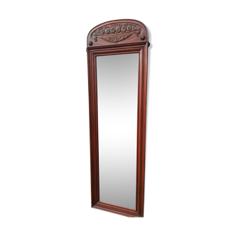 Oak art deco mirror - 173x56cm