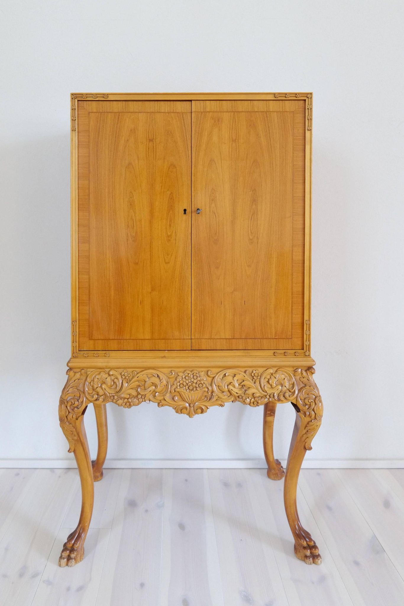 Mid-century modern artisan wardrobe in elm, Sweden, 1940s.