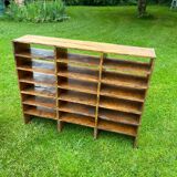 Antique wooden locker storage unit