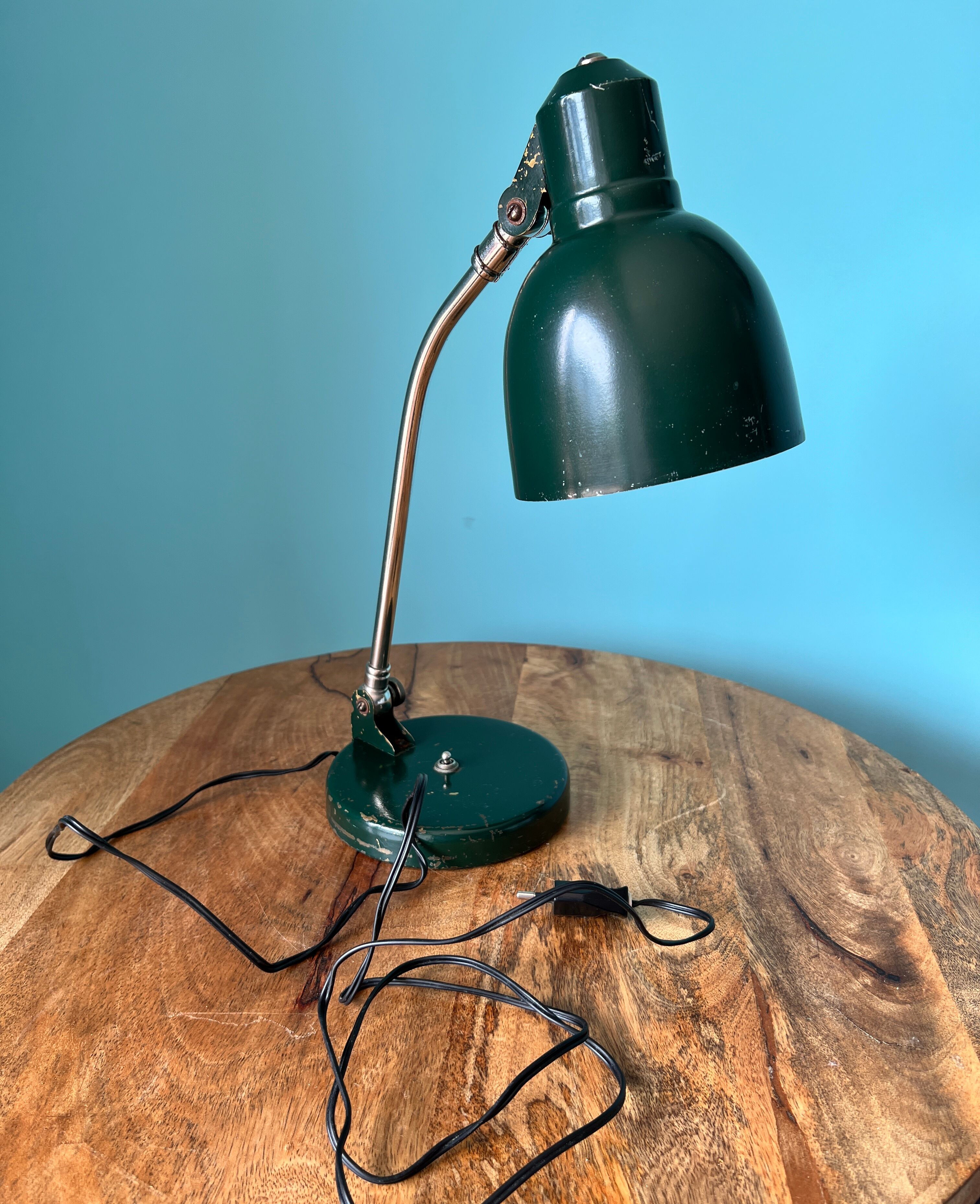 Bedside lamp from the 1950's, mid century table lamp with industrial style