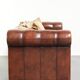 Sheepskin 3-seater sofa from the late 20th century with removable armrests