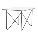 Table vintage en métal et verre par Airborne, France, 1950