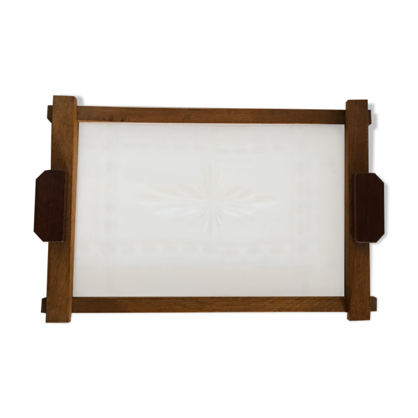 Plateau en verre vintage