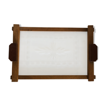 Plateau en verre vintage