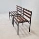 Set of 2 benches in teak, italy, 1960s