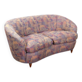 Vintage wooden fabric sofa Italy 1960s original