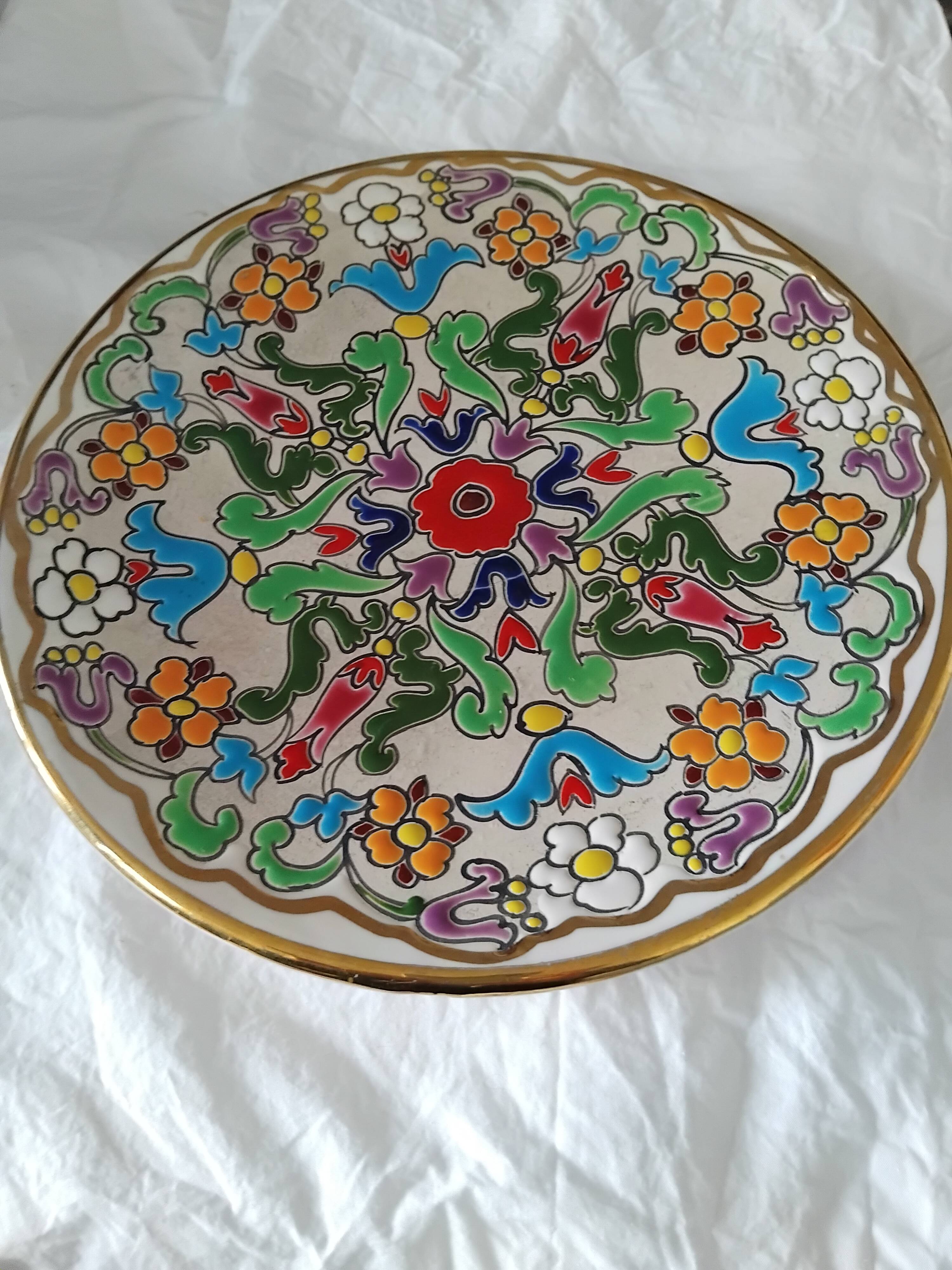 Decorative Floral Plate by Jose Royo Vilar, Spain