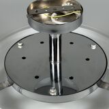 1970s 1980s Ceiling Lamp by Honsel Leuchten Germany in Glass & Chrome