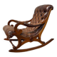 Rocking-chair Chesterfileld en cuir