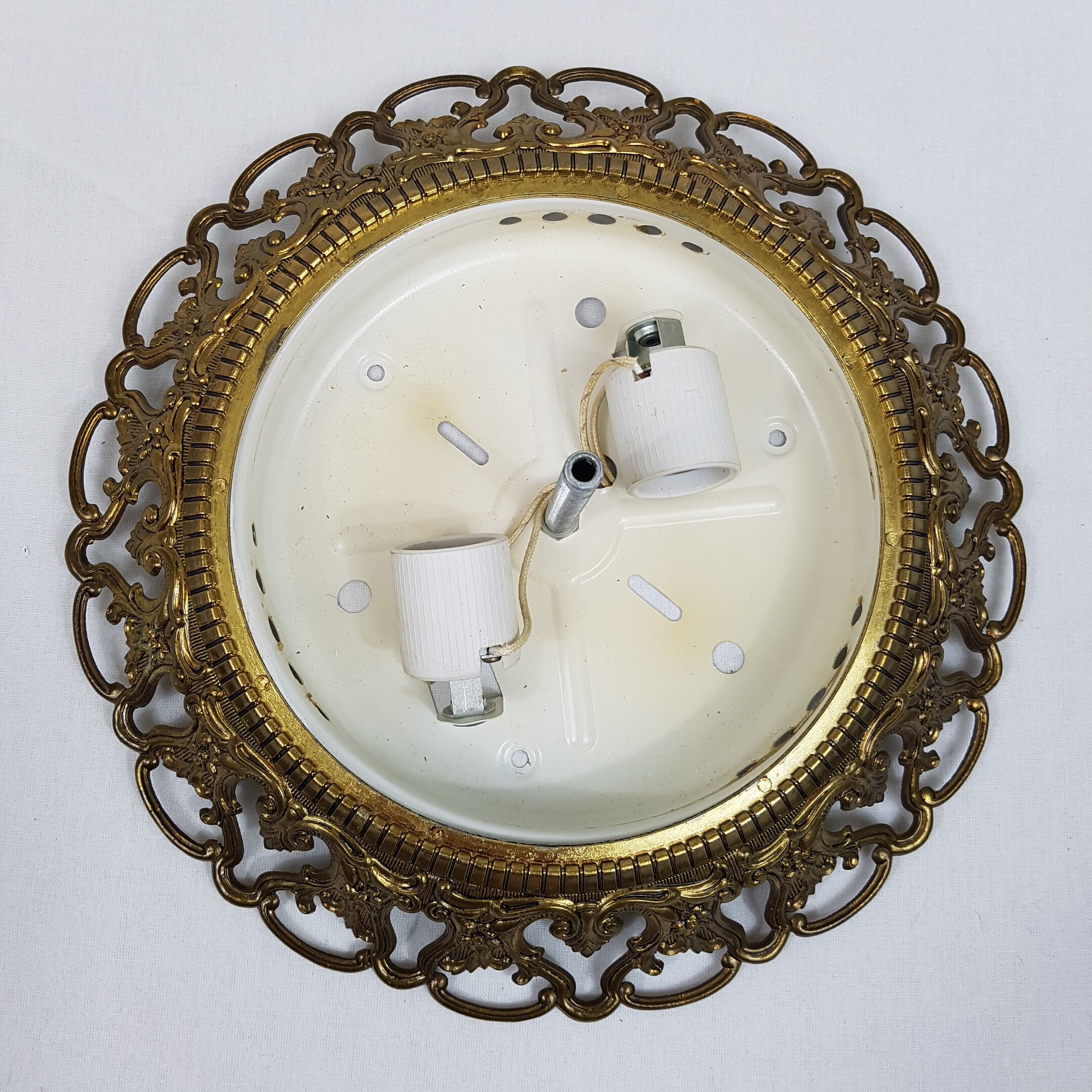 Golden mount and glass globe ceiling light