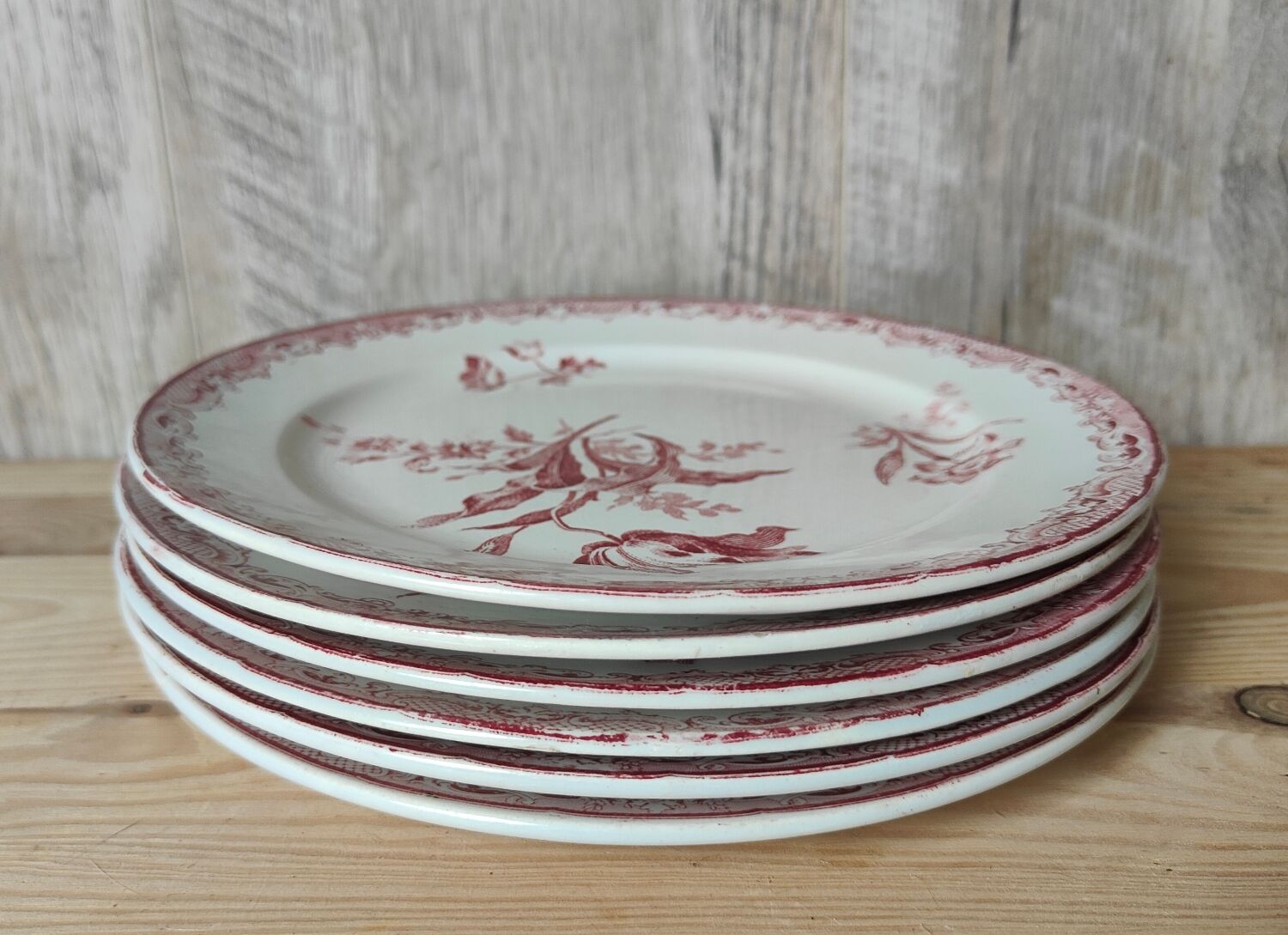 6 assiettes à dessert modèle Fontanges par Sarreguemines