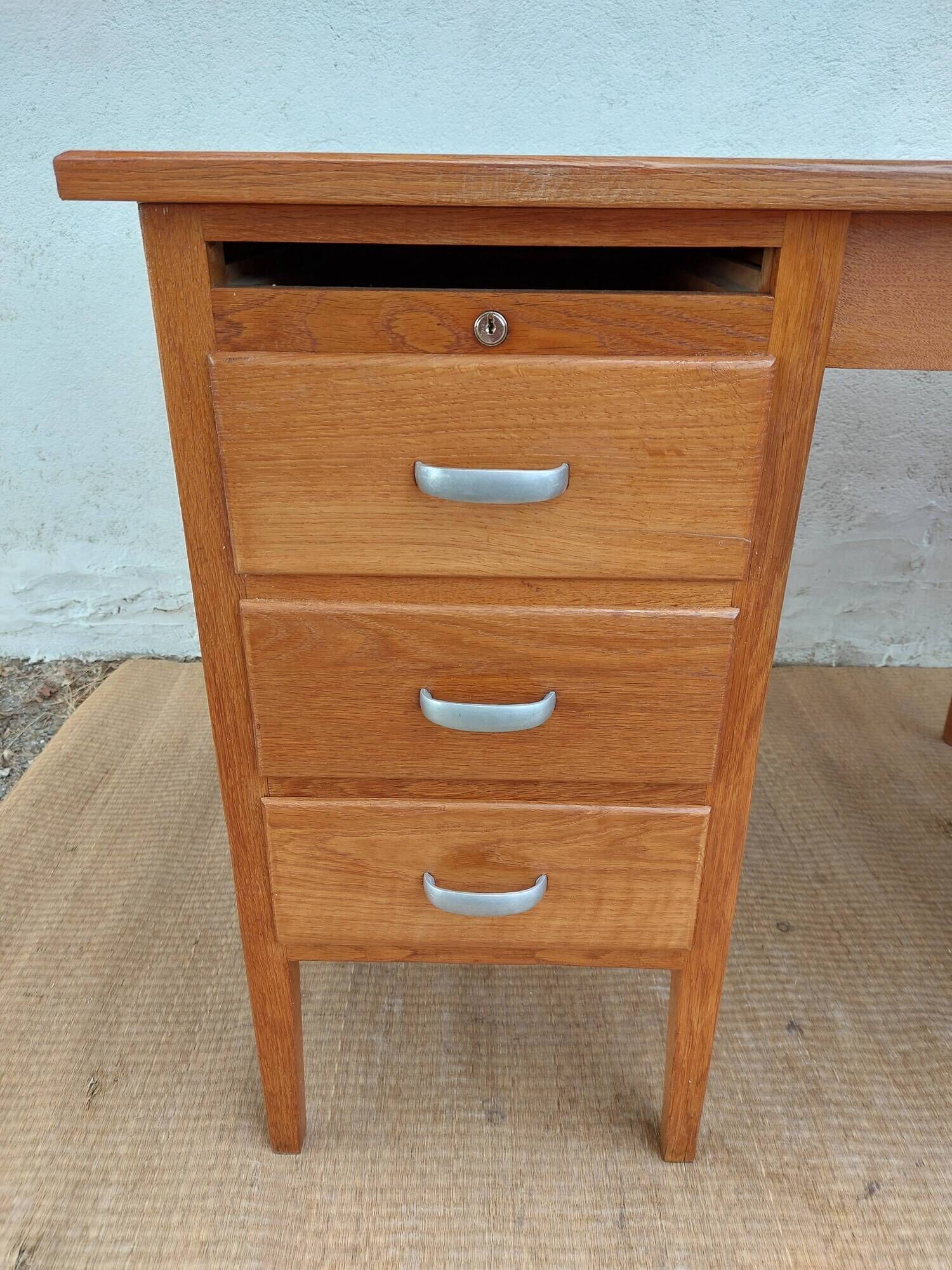 solid wood desk, 1970s
