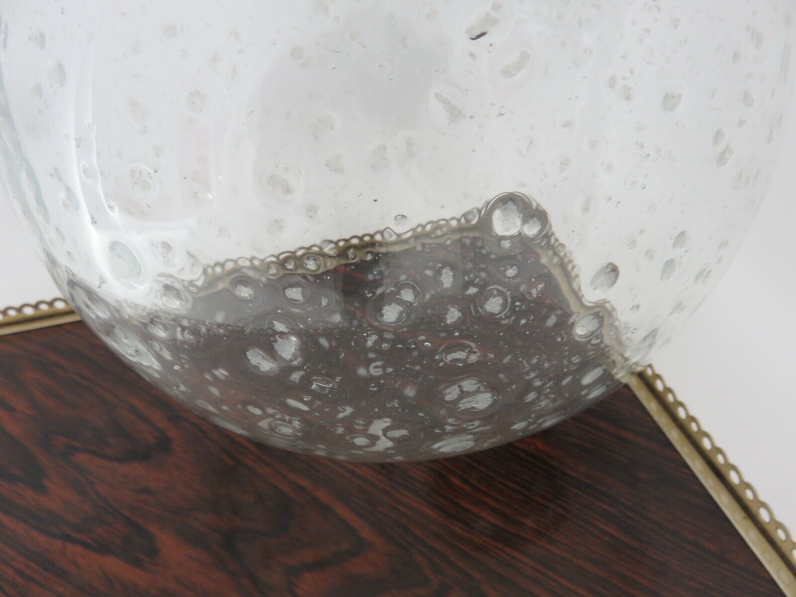Suspension Raak amsterdam en verre bullé et métal chromé années 70