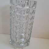 Faceted molded glass vase