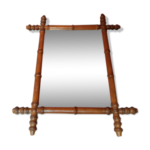 Ancien miroir bois style - bambou