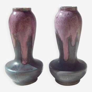 Pair of puisaye sandstone vases. The Dieulefit Workshop