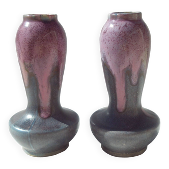 Pair of puisaye sandstone vases. The Dieulefit Workshop