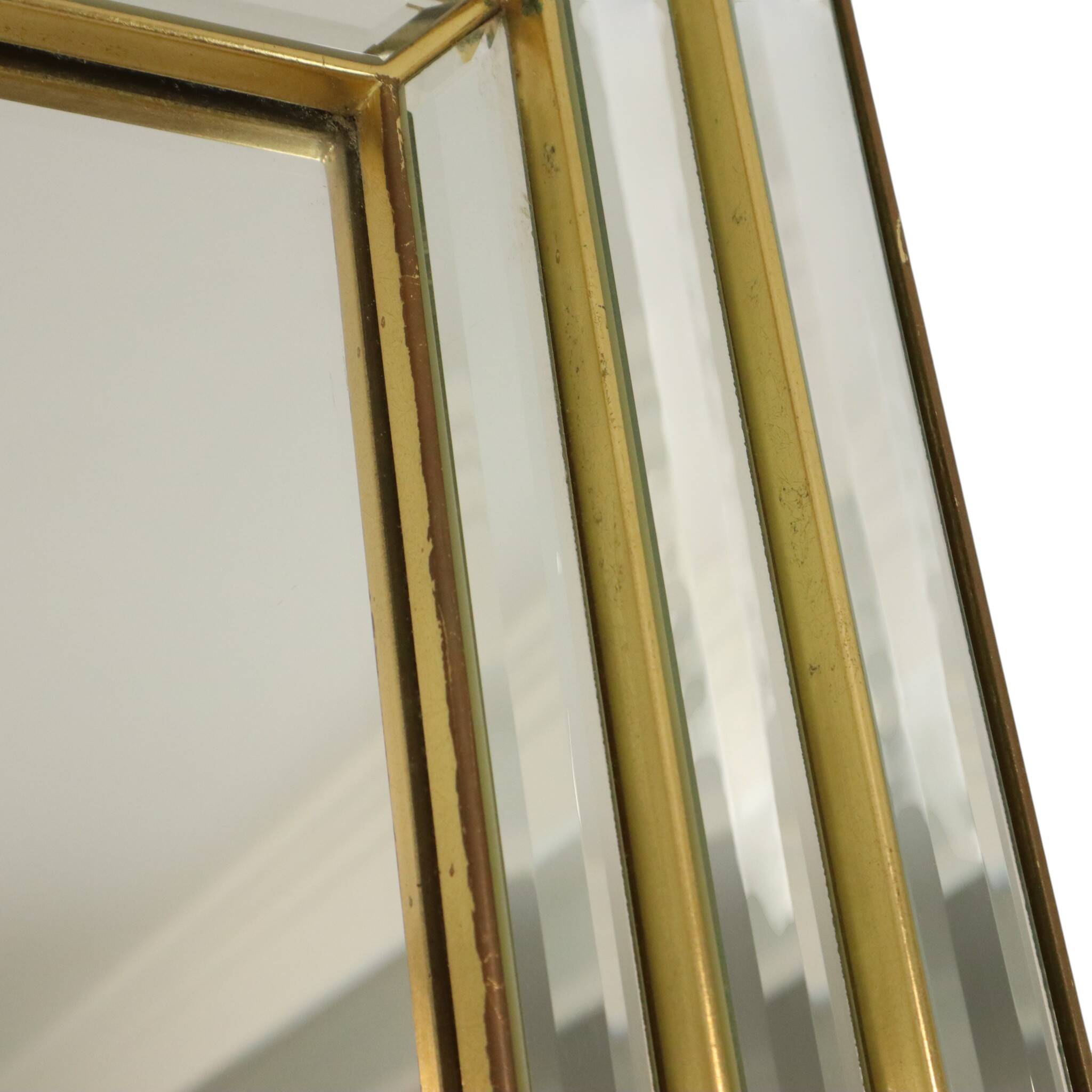 Miroir avec console argentés et dorés – Deknudt