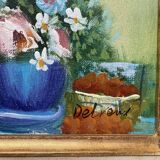 Signed flower painting